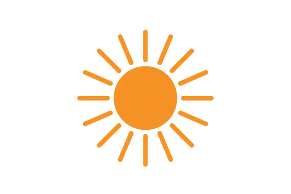 Radiant Orange Sun Icon