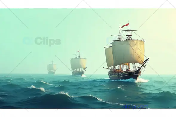 Sailing Ships on the Open Sea