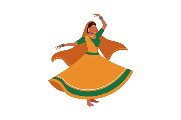 Graceful Indian Dancer Vector