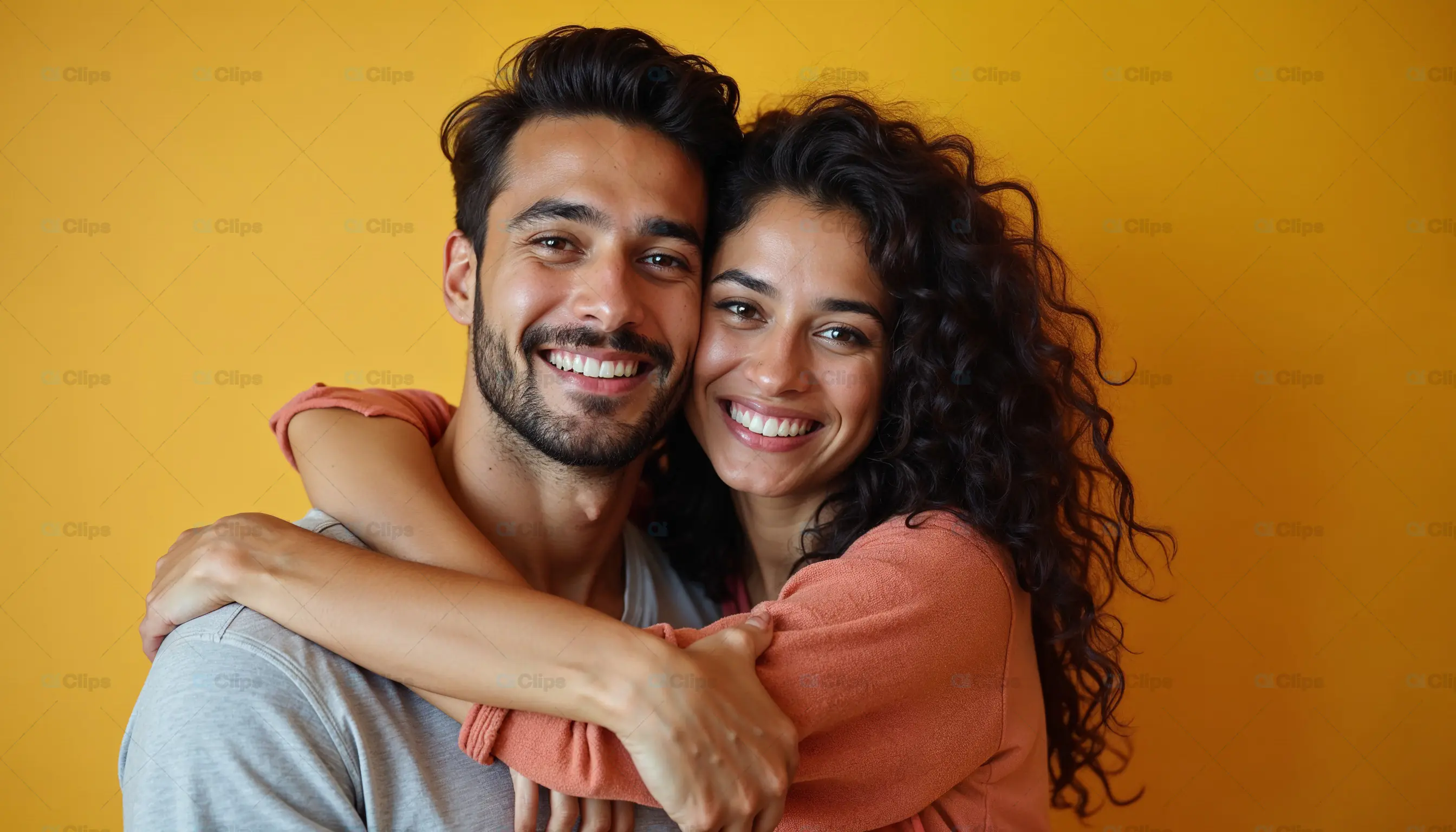Smiling Couple in Warm Embrace