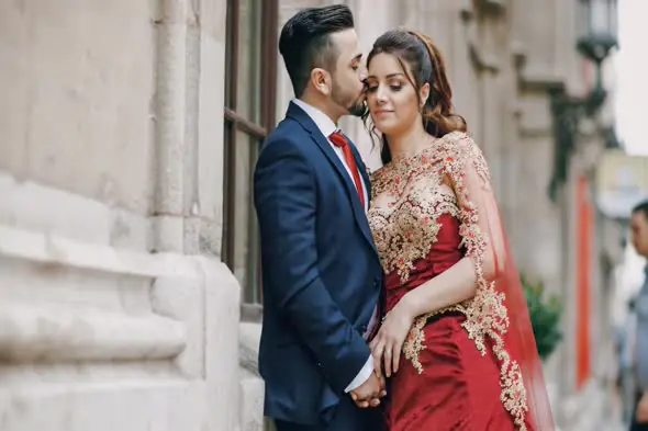 Elegant Fusion: Modern Indian Wedding Couple