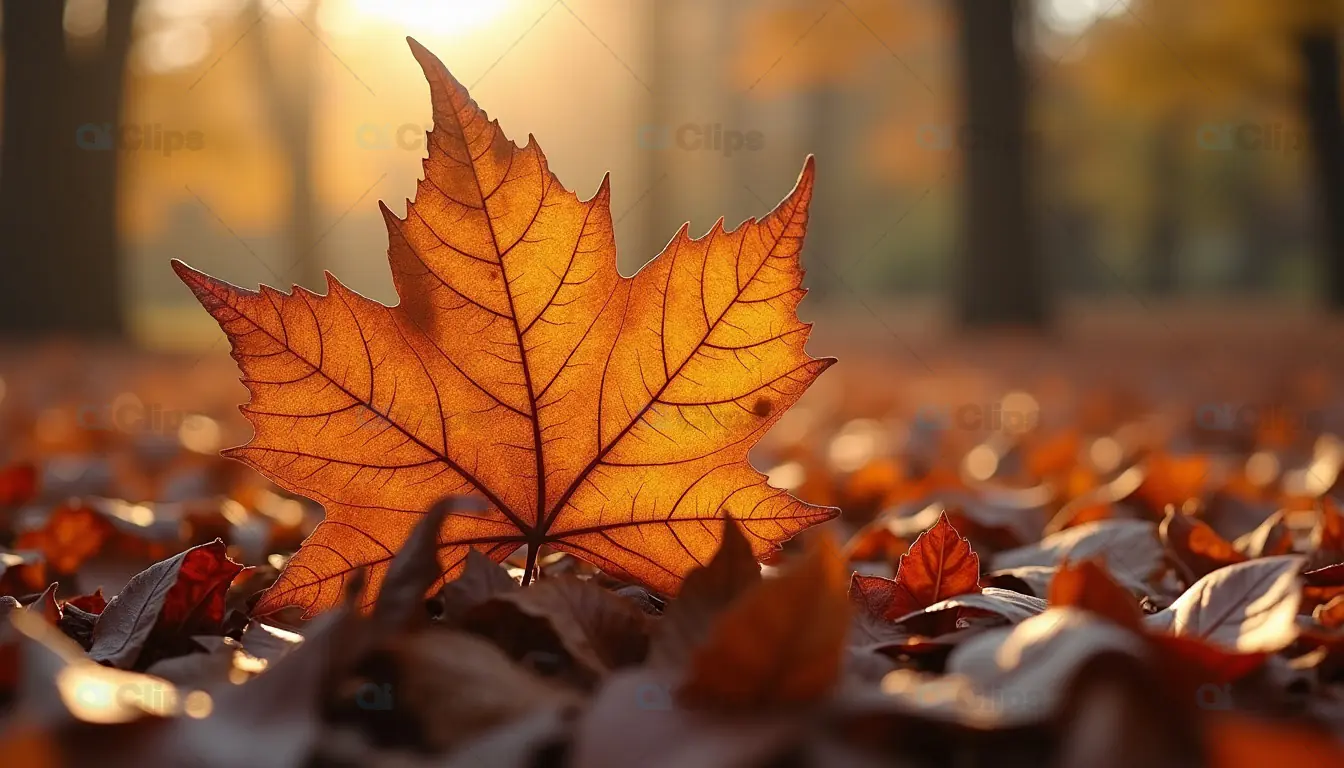 Golden Autumn Maple Leaf