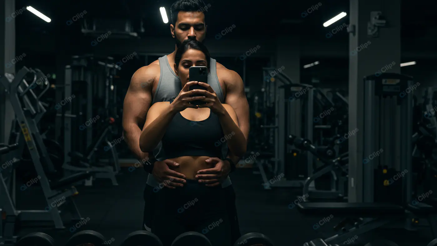 Fitness Duo's Gym Mirror Selfie