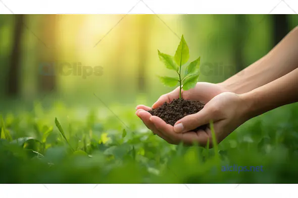 Hands Holding Seedling