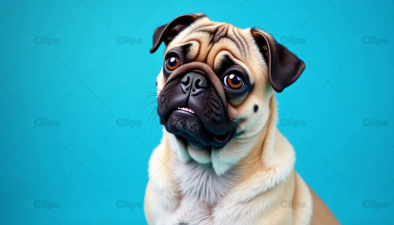 Pug Dog Close-Up Portrait