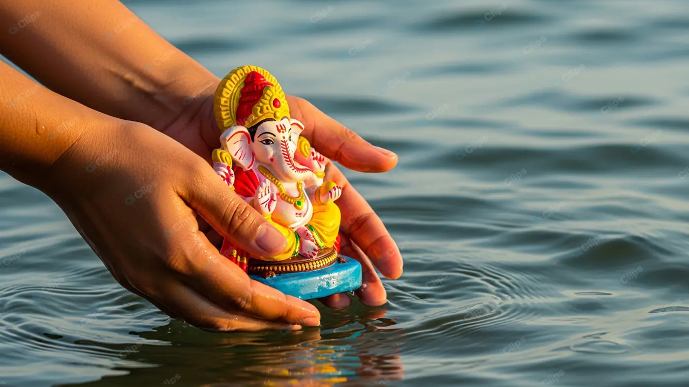 Ganesha Idol Water Offering