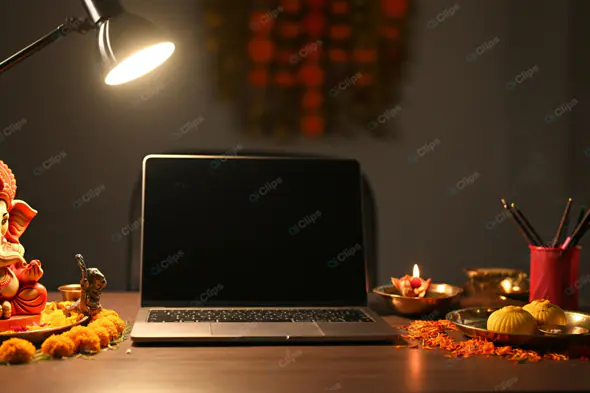 Diwali Home Office Ambiance