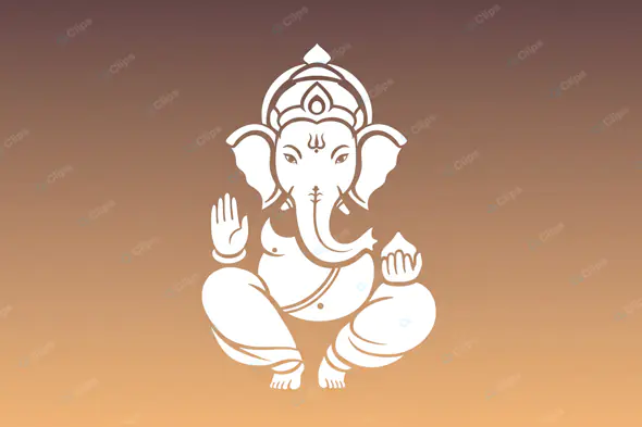 Ganesha Silhouette on Warm Gradient