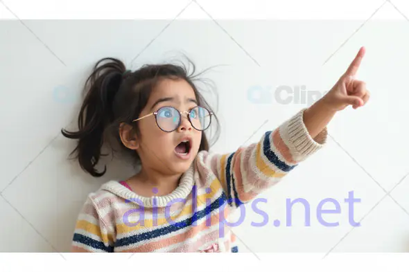 Surprised Girl Pointing