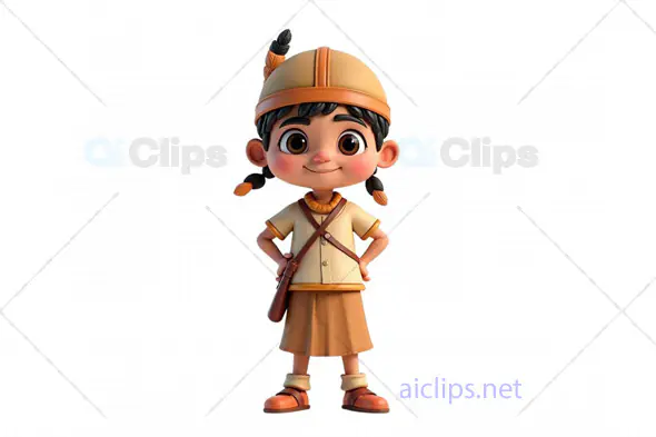 3D Animated Girl Scout Character