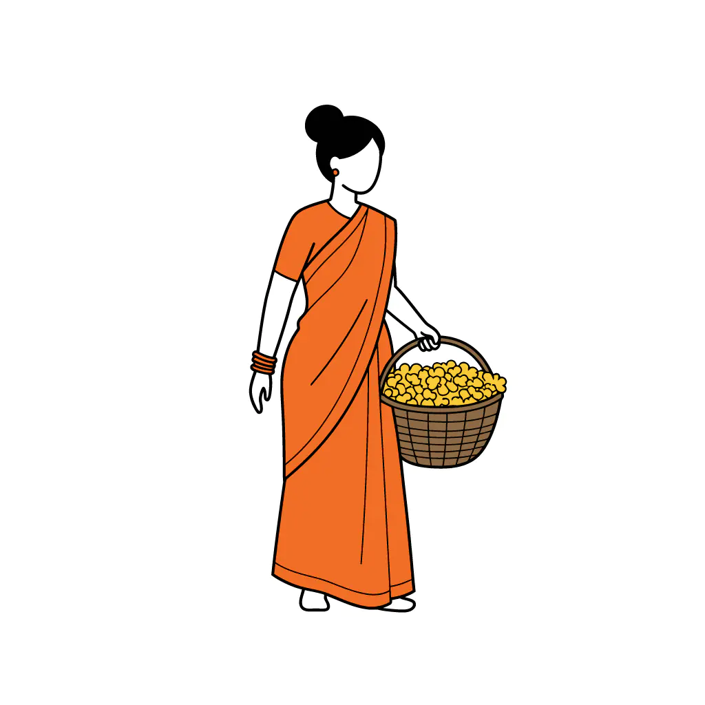 Indian Fruit Vendor Vector