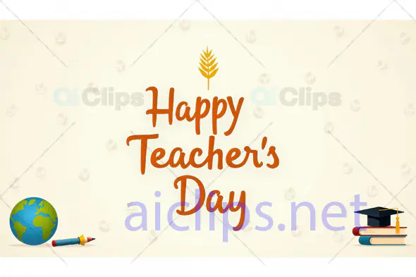 Happy Teacher’s Day Greeting with Globe and Books