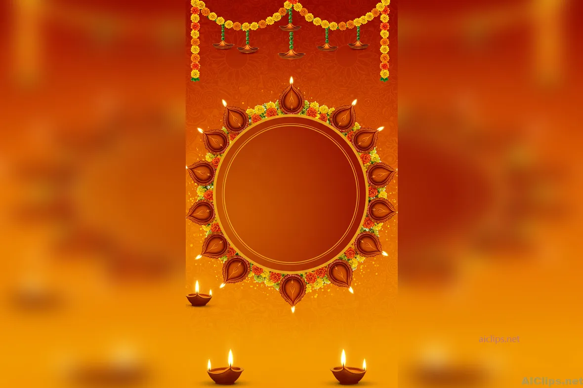 Festive Diwali Background with Traditional Lamps