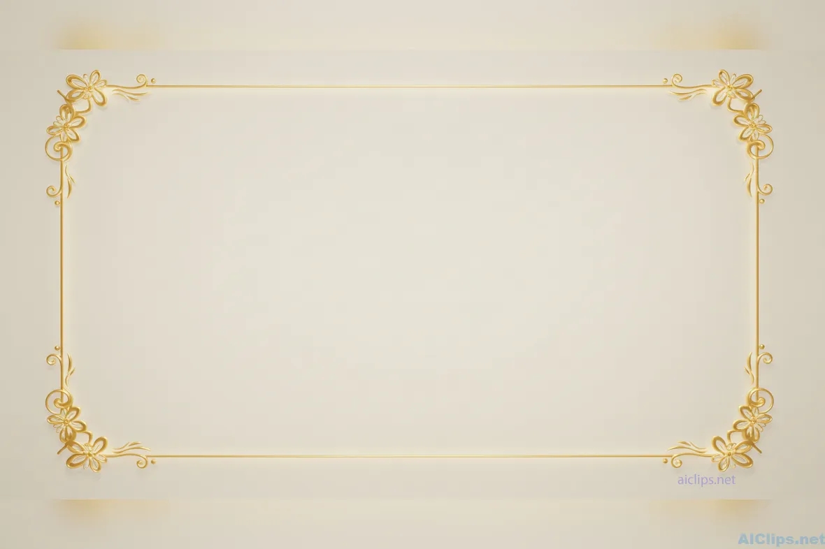 Elegant Gold Floral Decorative Frame for Invitations