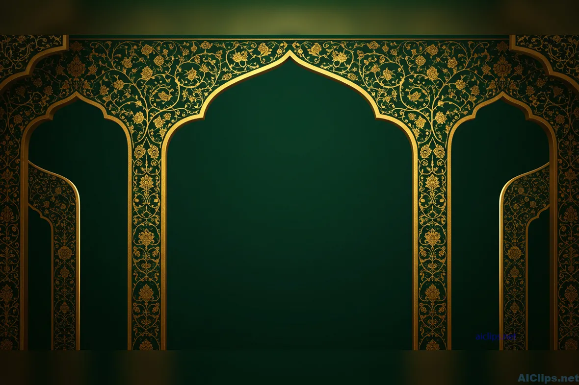 Elegant Green and Gold Ornamental Background
