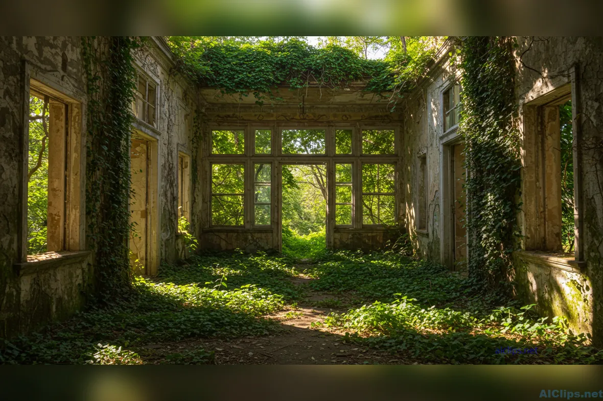 Abandoned Greenhouse: Nature's Reclamation Visuals