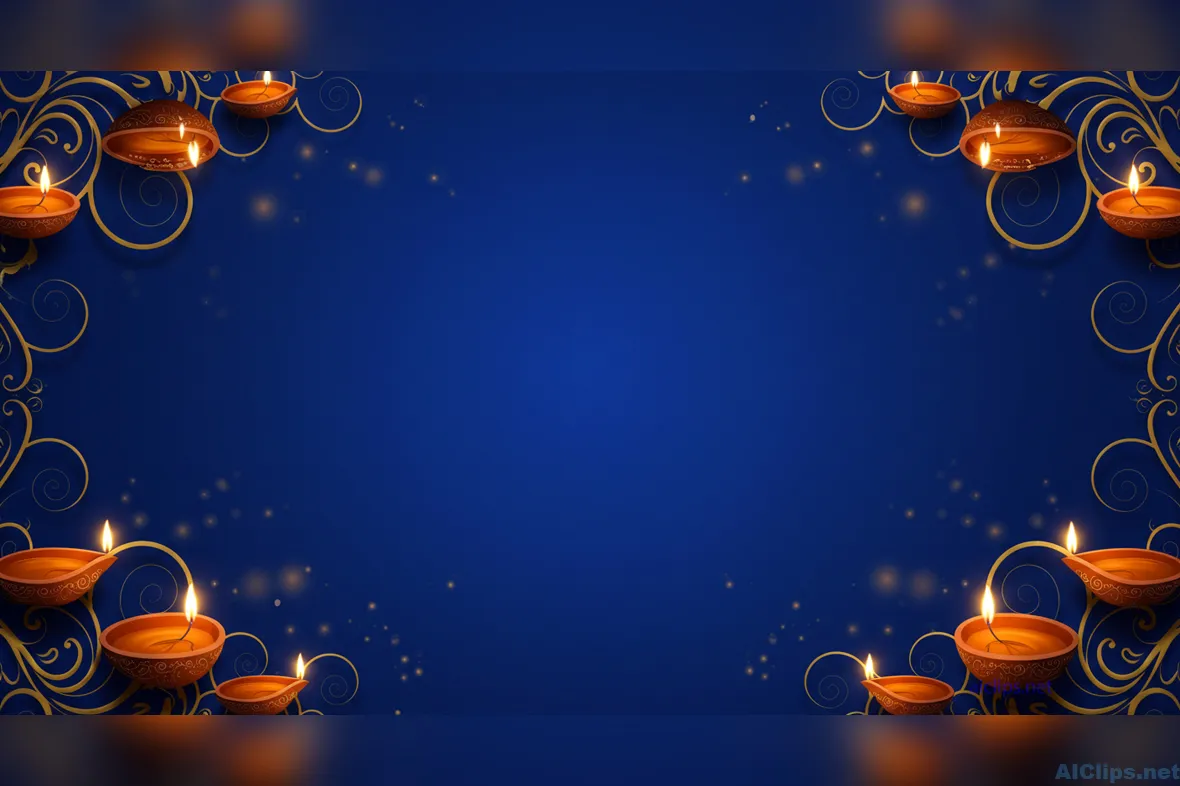 Elegant Diwali Background with Oil Lamps