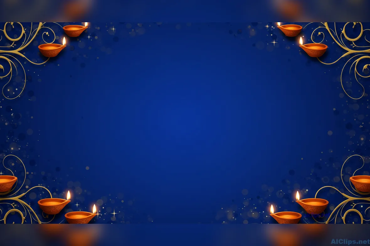 Elegant Diwali Background with Candles and Sparkles