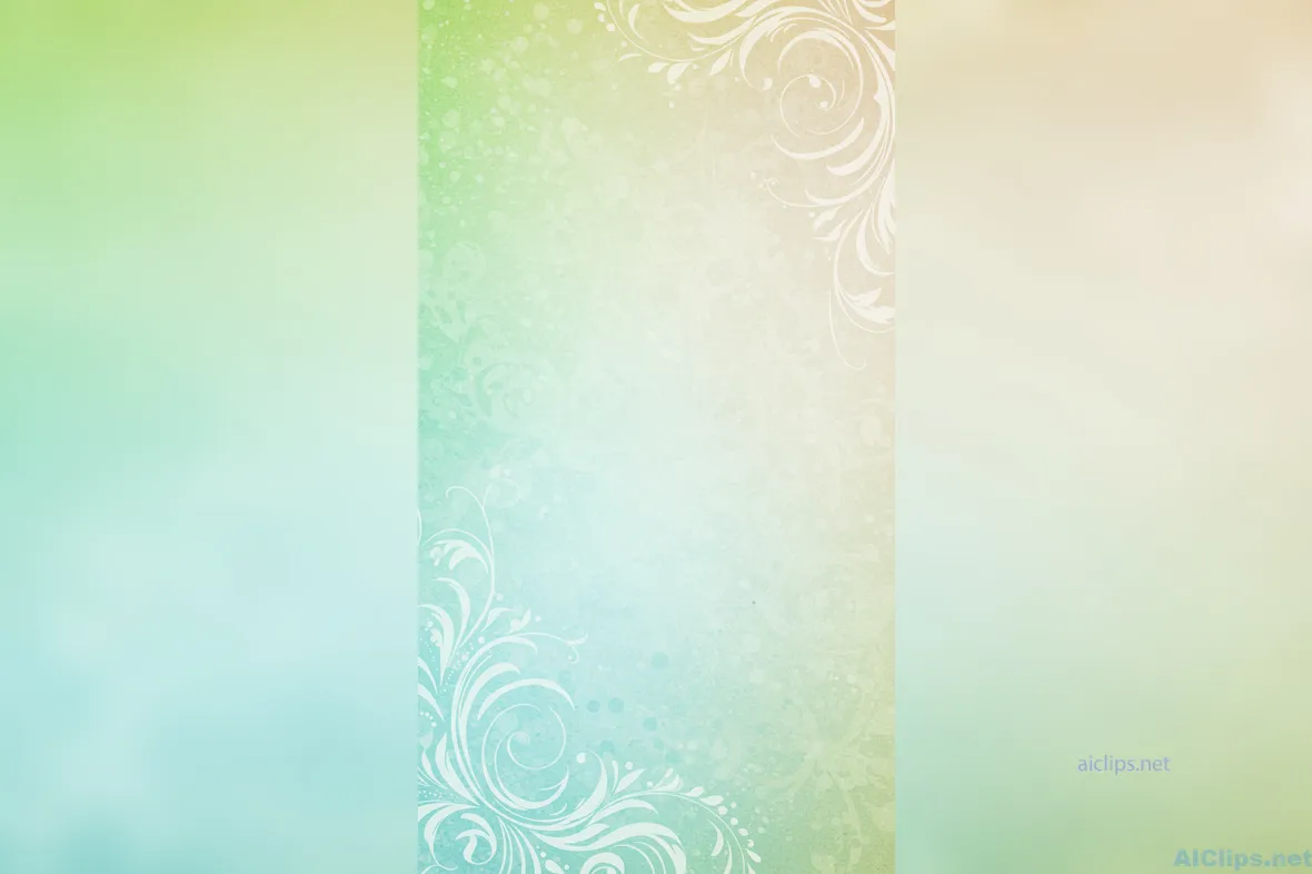 Elegant Green Gradient Background with Floral Design