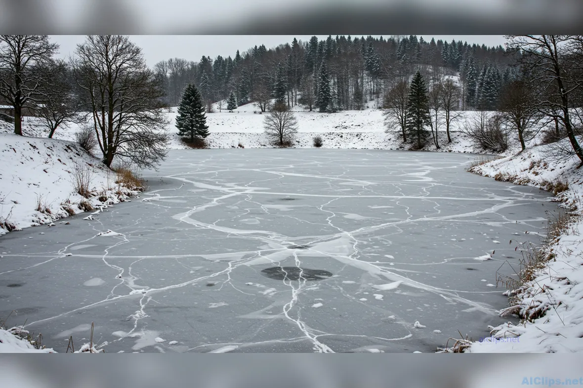 Serene Frozen Landscape: A Winter's Dream