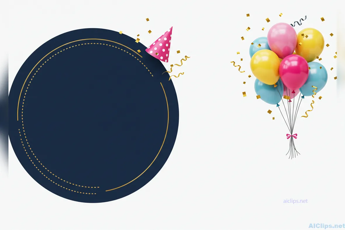 Festive Celebration Background with Balloons and Confetti