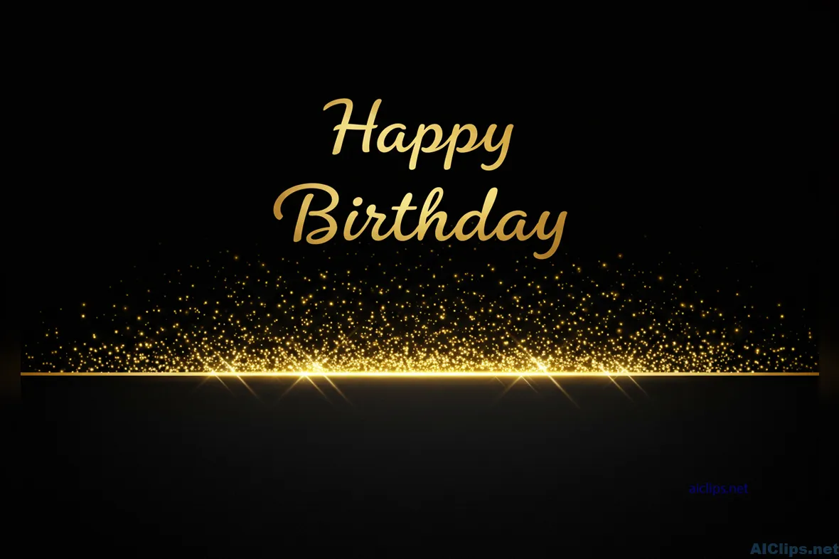 Elegant Gold Happy Birthday Greeting Card Design