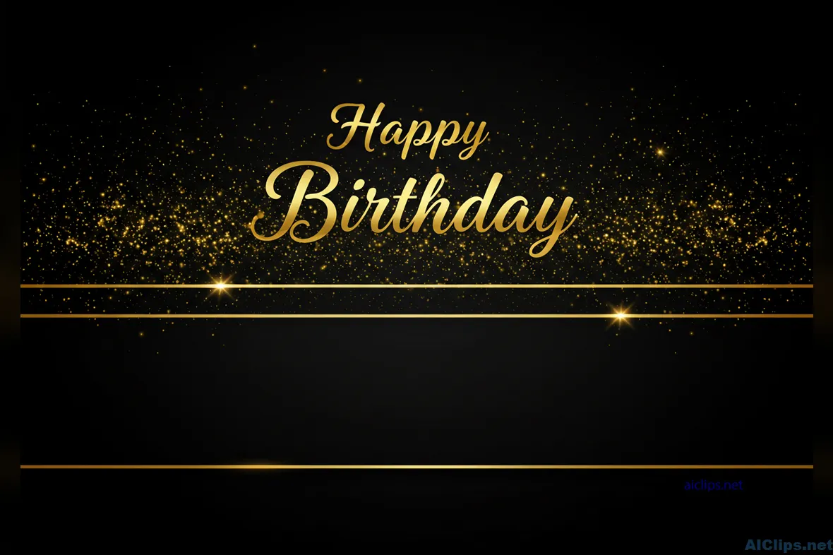 Elegant Happy Birthday Background with Gold Sparkles