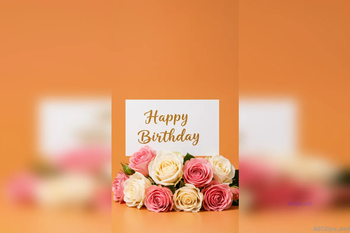 Festive Birthday Card with Elegant Roses