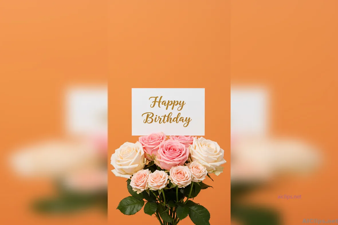 Elegant Birthday Roses with Greeting Card