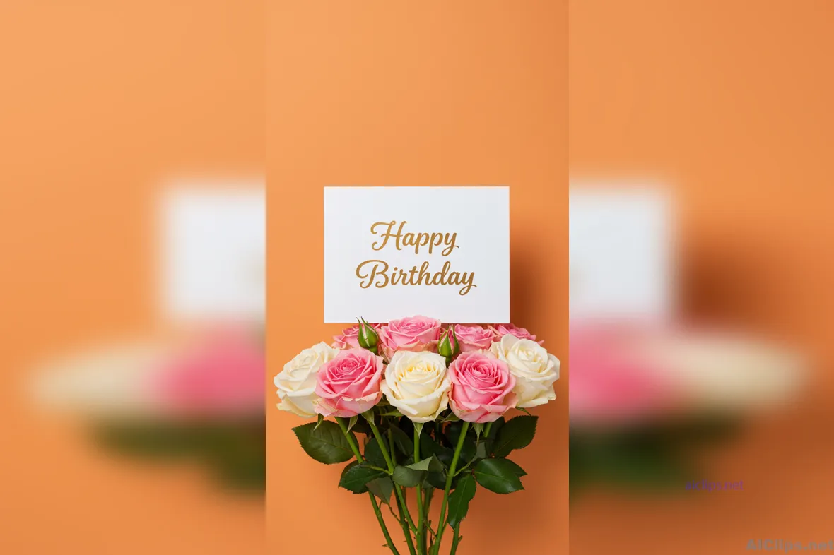 Elegant Birthday Bouquet with Warm Background