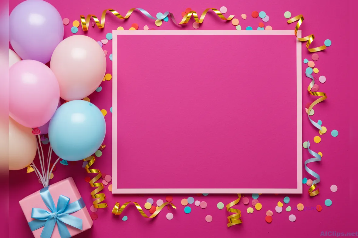 Vibrant Party Decoration with Balloons and Confetti