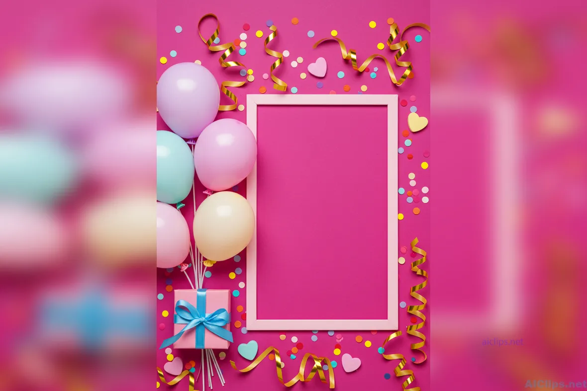 Festival Celebration Background with Balloons and Confetti