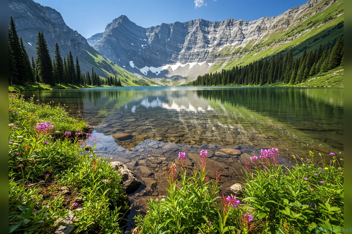 Stunning Mountain Reflections in Serene Lake