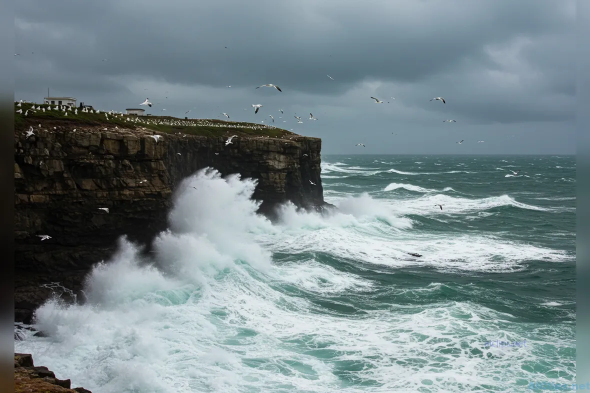 Dynamic Ocean Waves and Cliffside Landscape Photography