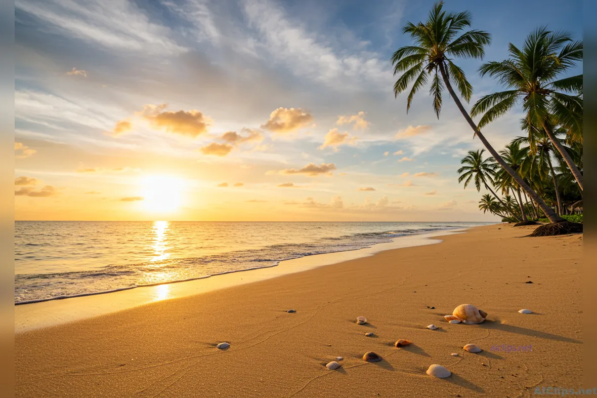 Breathtaking Tropical Beach Sunset Landscape