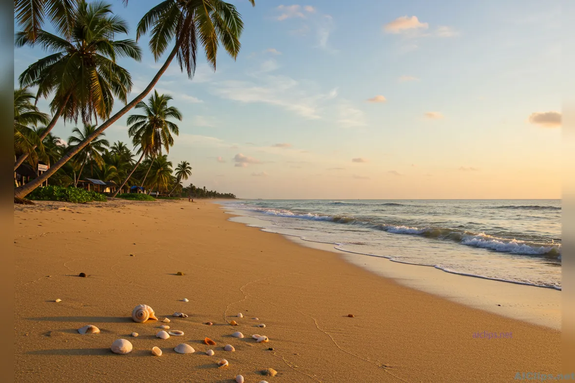 Serene Beach Sunset: Tropical Landscape Photography