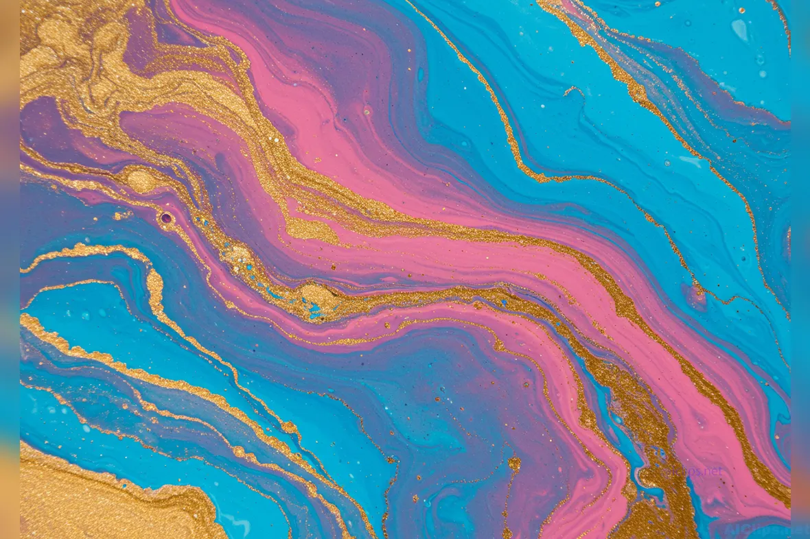 Minimal  clean Abstract Art with Gold Accents