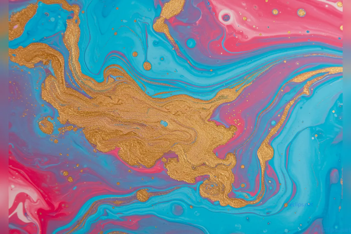 Vibrant Abstract Art with Gold Accents