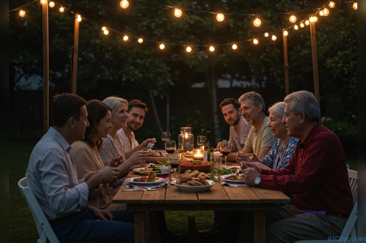 Elegant Outdoor Family Dinner Gathering