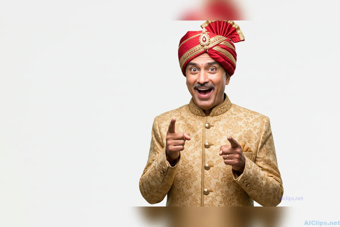 Vibrant Indian Wedding Performer in Traditional Attire