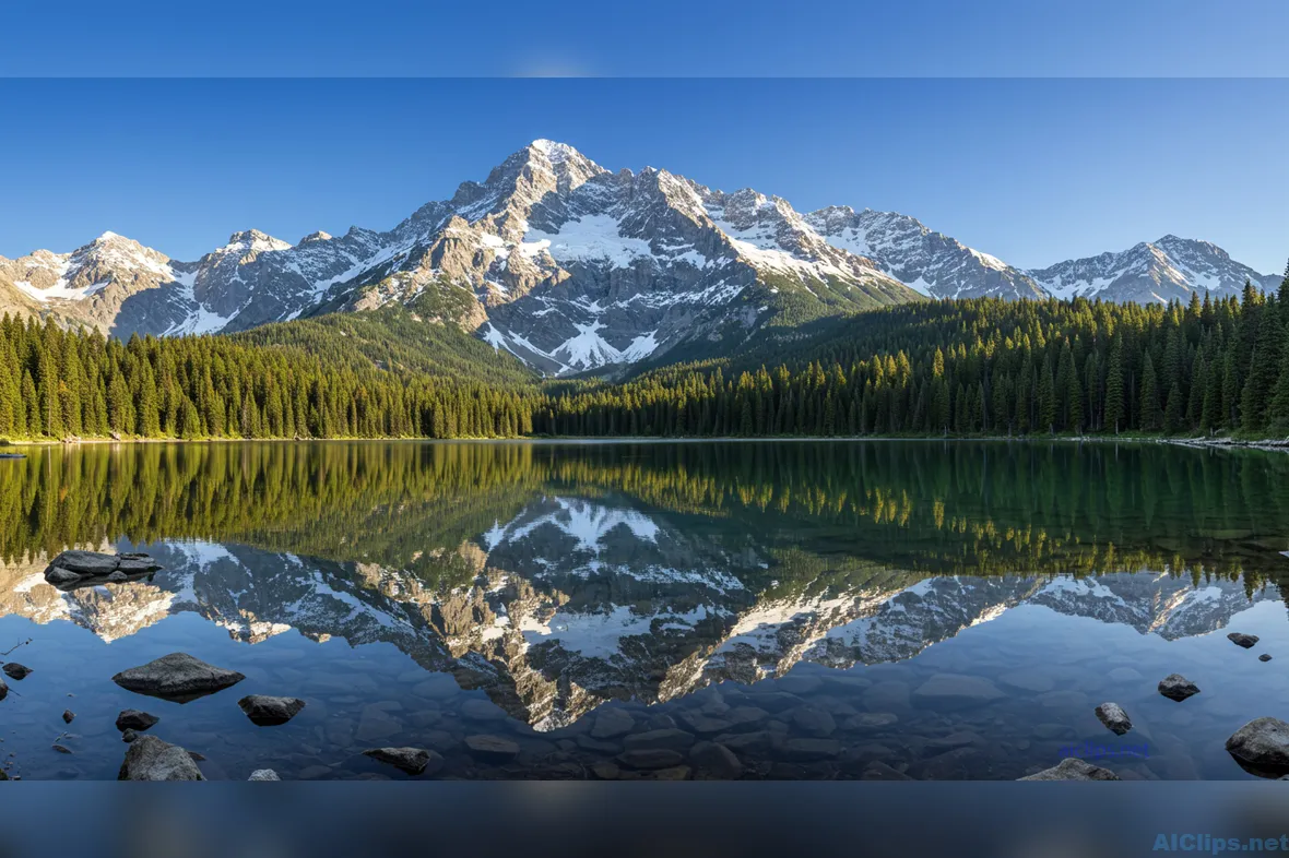 Scenic Mountain Lake Reflection - Nature Photography