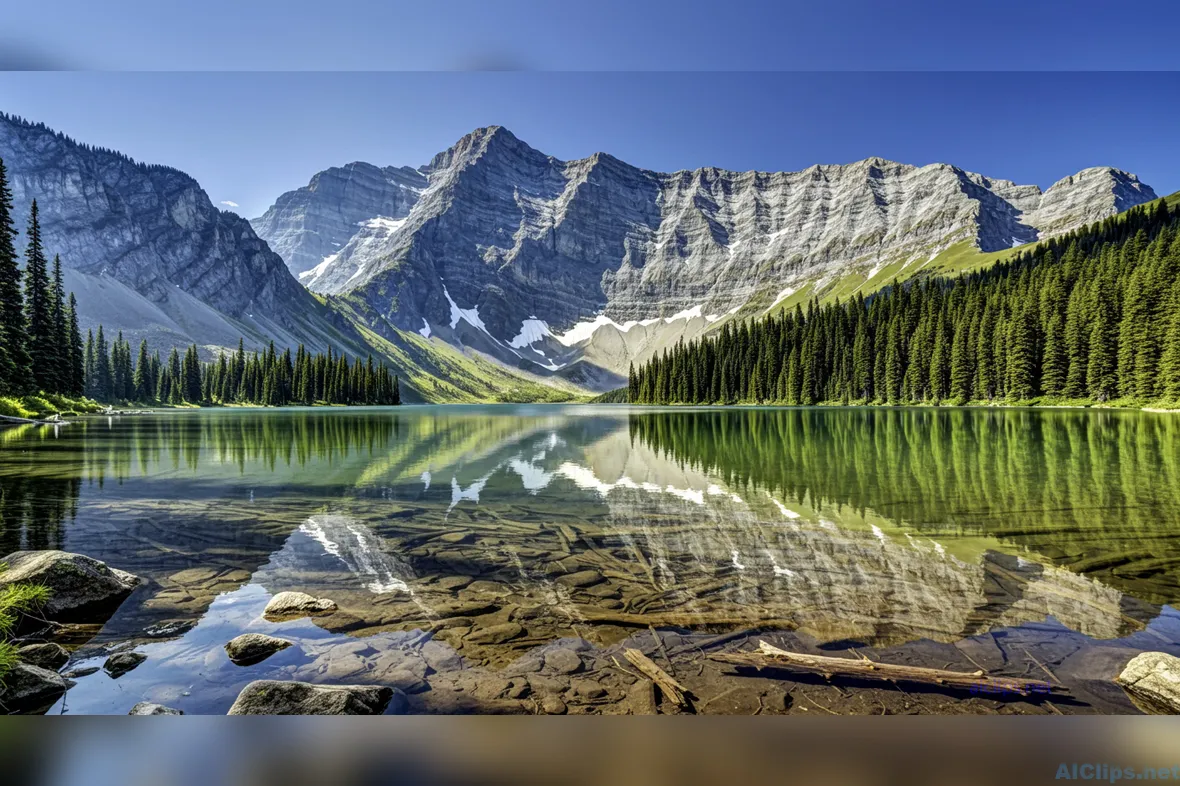 Stunning Mountain Lake Reflection for Professional Use