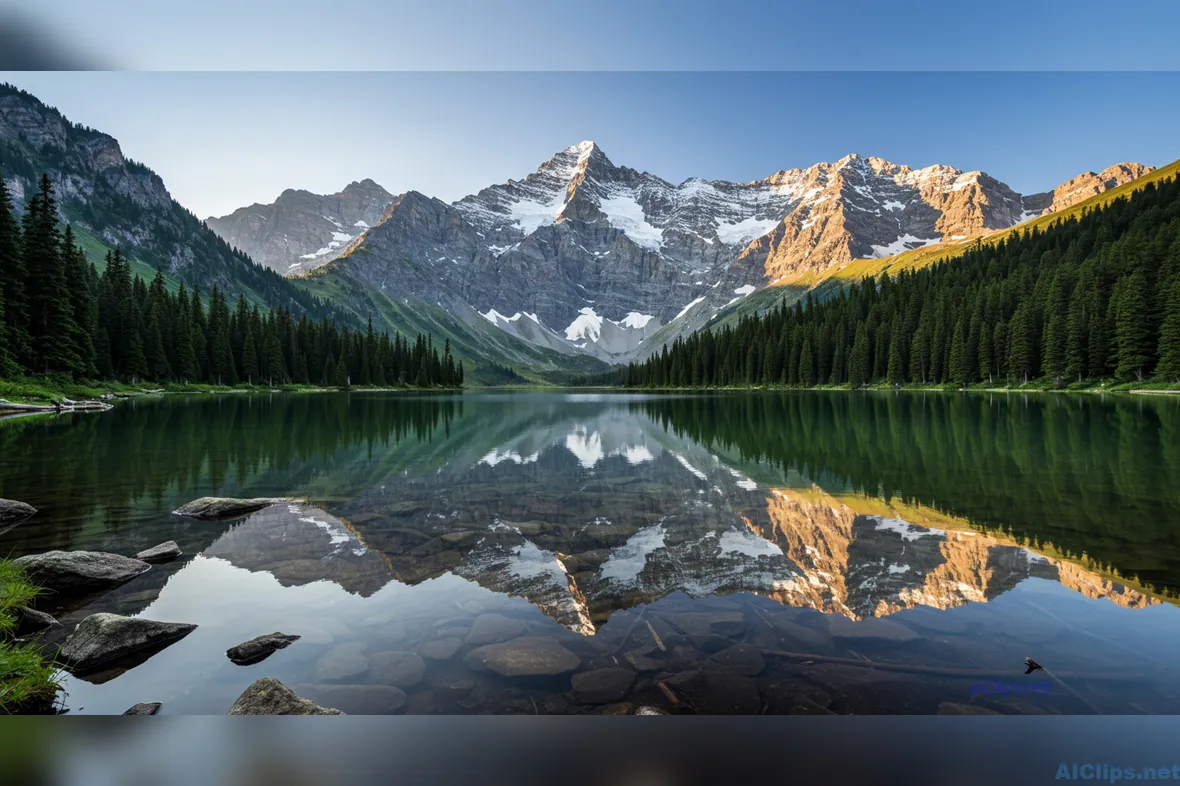 Stunning Mountain Lake Reflection Landscape
