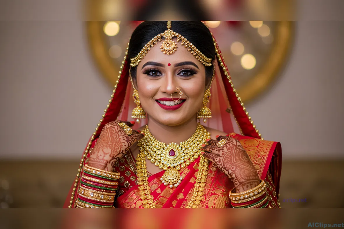 Elegant Indian Bride in Traditional Attire