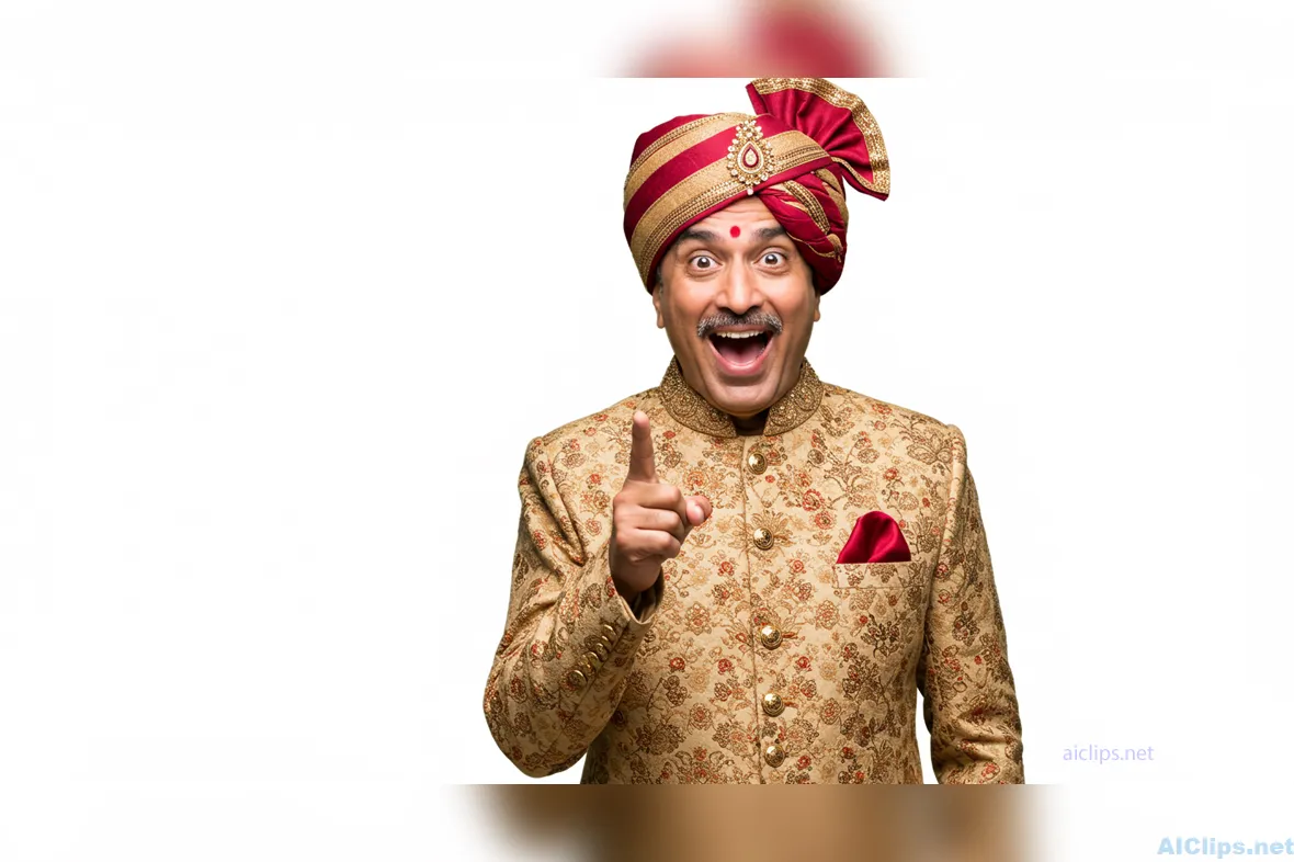 Joyful Celebration in Traditional Indian Attire