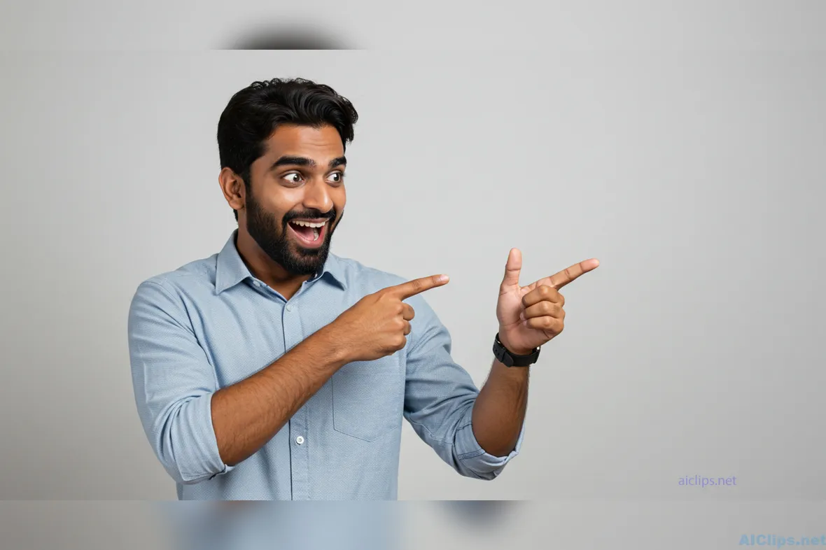 Dynamic Business Professional Gesturing Positive Energy