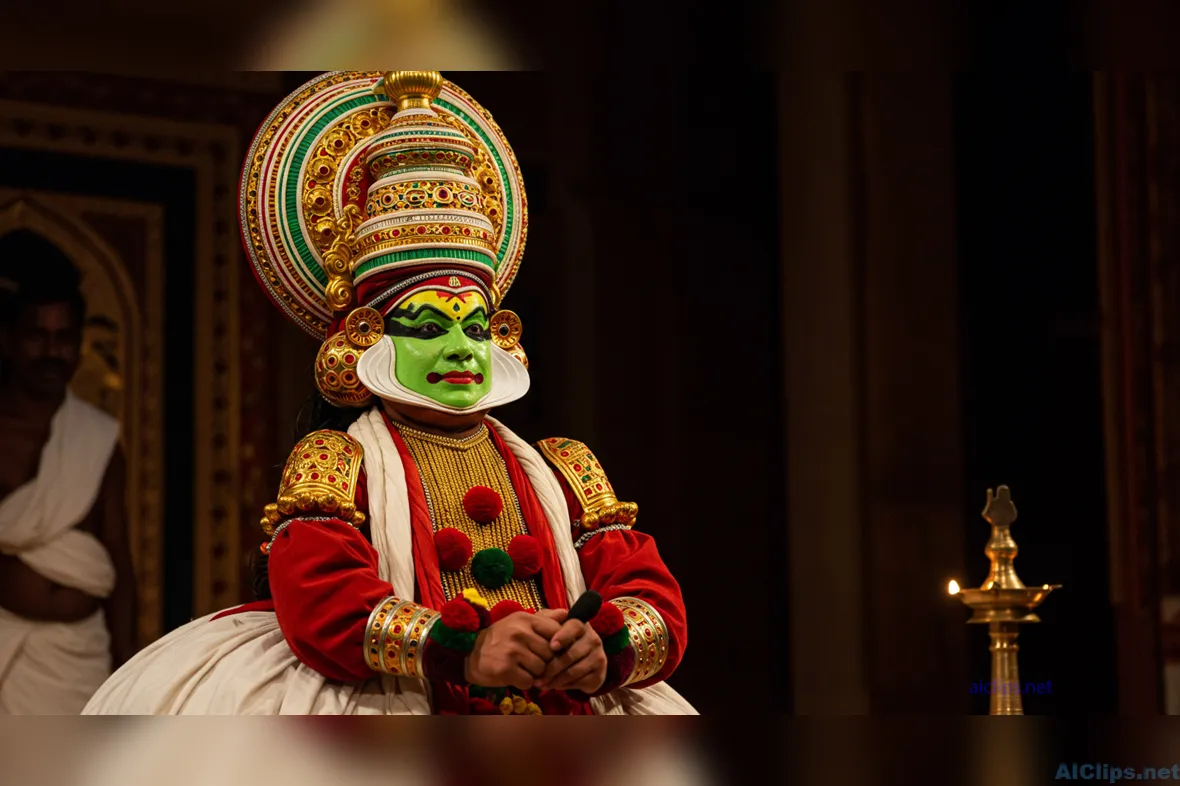 Vibrant Traditional Indian Kathakali Performance
