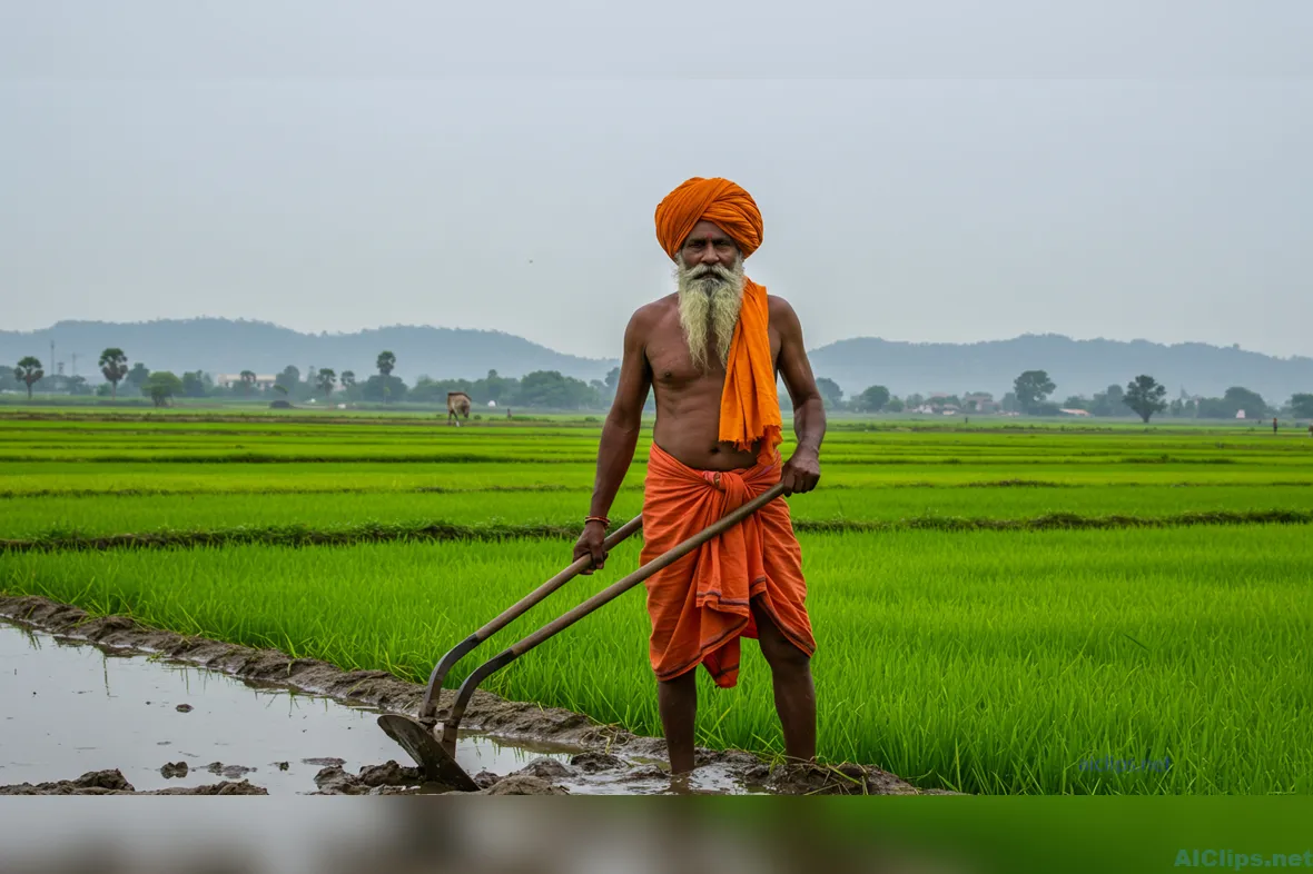 Traditional Farming Practices in Lush Green Fields
