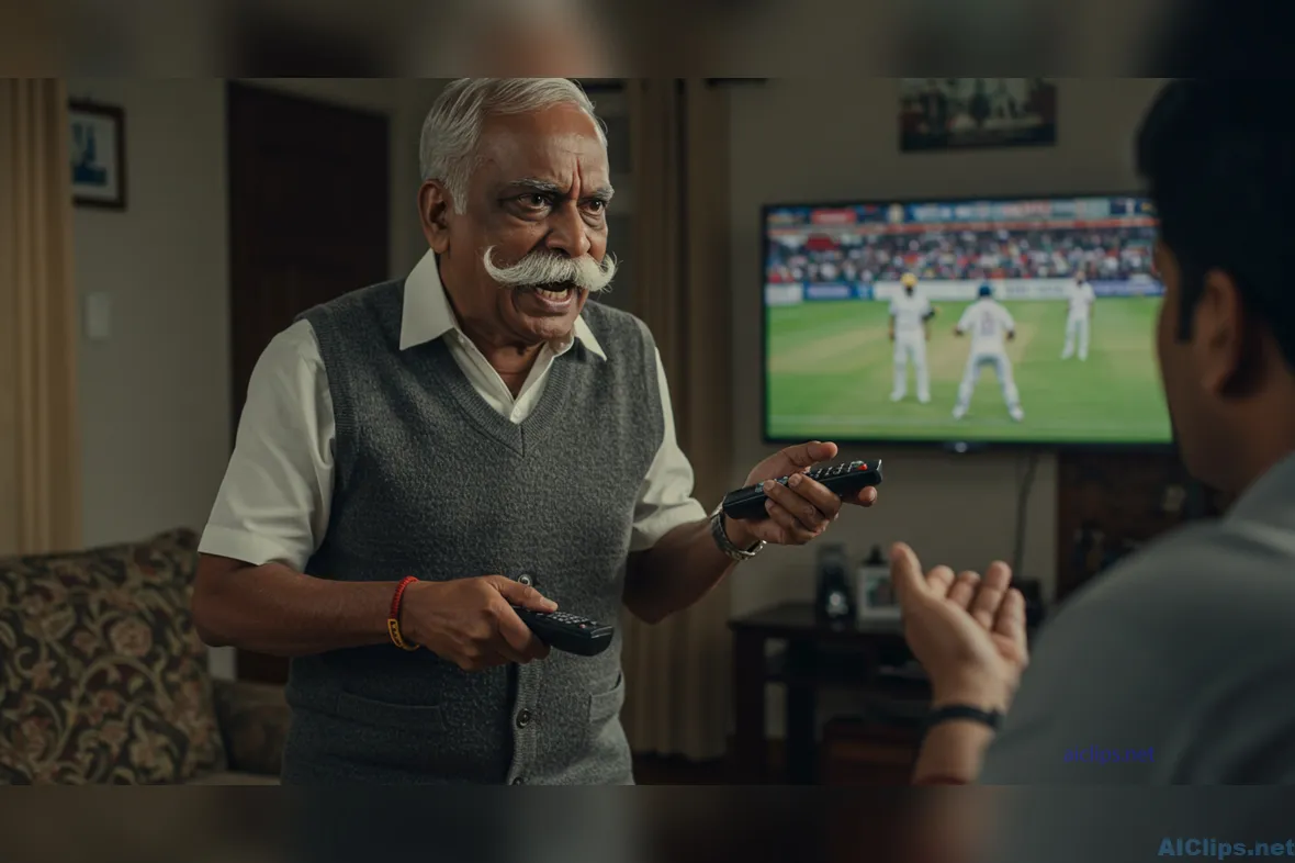 Dynamic Family Discussion Over Sports TV Viewing