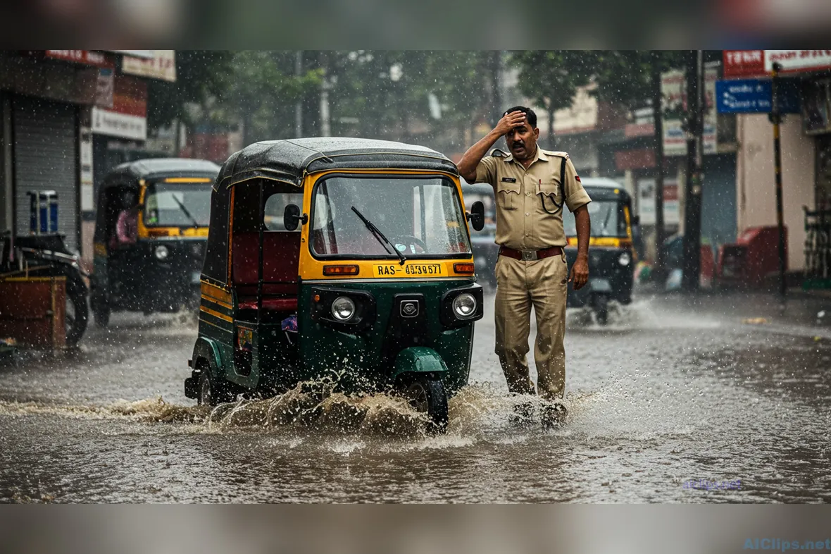 Urban Rainfall Challenges for Policemen and Transport